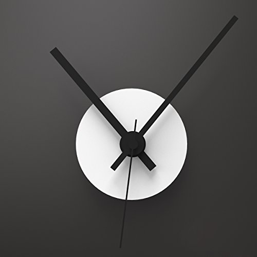 Wandkings Wanduhr SOLO CLOCK mit Uhrwerk & Uhrzeigern (Farbe: Uhr=Weiß, Zeiger=Schwarz)
