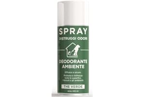 BIOPET IGIENIPLUS Spray Distruggi Odori per Ambienti e Tessuti - Purifica Gli Ambienti/Superfici/Tessuti frequentati da Cani e Gatti Senza alterare Le Loro proprietà Olfattive. Spray 400ml (The Verde)
