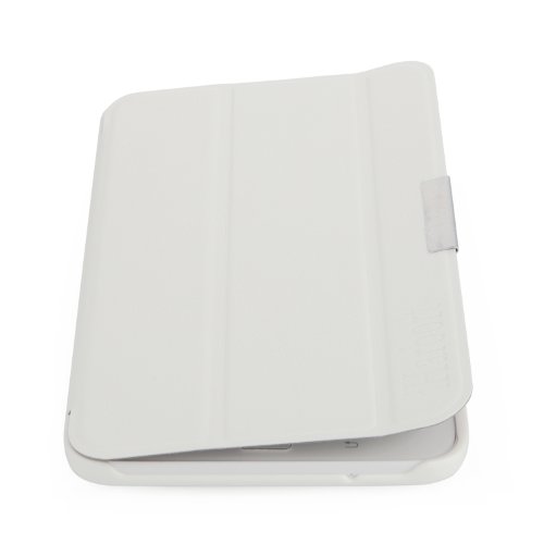 iHarbort® Premium Samsung Galaxy Tab 3 7.0 Lite 7 Zoll T110 T111 T113 T116 Leder Tasche Hülle Etui Schutzhülle Case Holder (weiß) - 8