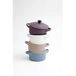 Le Creuset, Set de 4 Mini-Cocottes Rondes, 200 ml, 10 x 5 cm, Céramique, Bleu/Rose/Blanc/Violet