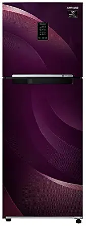 Samsung 314 L 2 Star Inverter Frost-Free Double Door Refrigerator (RT34T46324R/HL, Rythmic Twirl Red, Convertible)
