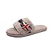 Produktbild Damen Schuhe, Malloom Damen Damen Slip on Sliders Fluffy Kunstpelz Flache Hausschuhe Flip Flop Sandalen Schwarz/Weiß / Grau/Khaki / Pink Größe: 36/37/38/39/40/41