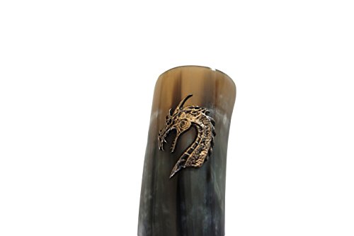 Trinkhorn Set 0,2l mit Halter Ständer Zinn Drache Wikinger Met Methorn - 2