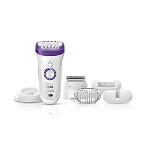 Braun Silk-épil 9 9-561 Wet and Dry Cordless Epilator/Epilation with 6 Extras, White