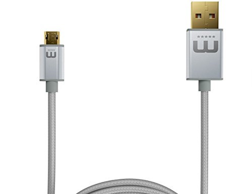 MicFlip WinnerGear Reversible Micro USB Cable Kabel Galaxy S4 S5 S6 Edge Plus Note Nexus LG HTC Nokia Xperia (20 cm, Silber) - 3