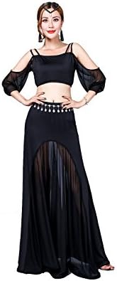 Pipigarden Women's Belly Dance Dress Middle and Long Dance Skirt for Performance and Training
