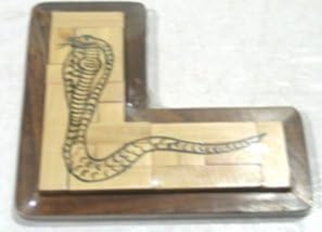Megha Arts Wood Snake Tangram Puzzle with Puzzles and Games for Kids (9 Part in White Wood W/Drawing)