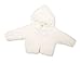 Gorgeous Babys Hooded Chunky Knitted White Rope Detailing Cardigan (Newborn)