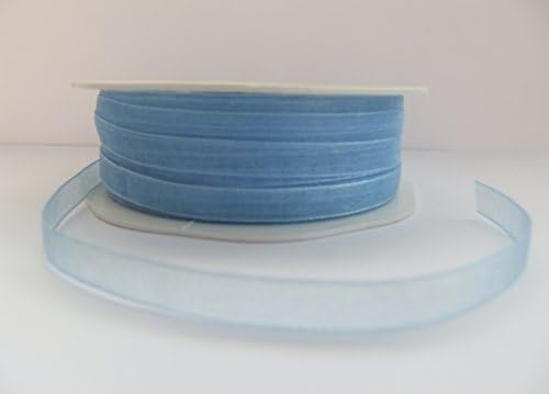 7mm Organza double sided ribbon, LIGHT BLUE (7mm x 5m Piece) by Vivant