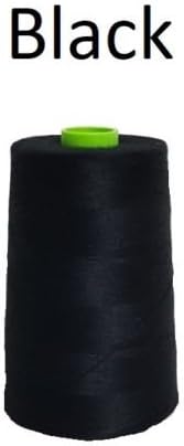 9000m Overlocking Polyester Cotton Threads Reels Industrial Cones Sewing Machine (Black)