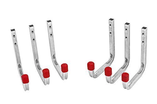 6 Stk. GedoTec® Wandhaken Montagehaken Allzweckhaken aus Stahl | 115 x 140 mm | Stahl verzinkt | Tragkraft 60 kg | Universalhaken - Kellerhaken oder Garagenhaken uvm. | verstärkte Ausführung mit Quadratrohr | Markenqualität für Ihren Wohnbereich