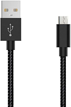 MyVigor Micro USB Cable 1m (BLACK) Nylon Braided Android Charger Cables, Tangle-Free Ultra durable QUICK-CHARGE Cable with Gold-Plated Connectors for Android, Samsung, HTC, Nokia, Sony and More with worry free warranty. Just Add to Basket