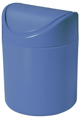 Tisch Abfalleimer / Mini Mülltonne / Kosmetikeimer mit Schwingdeckel 1,5 Liter (blau)