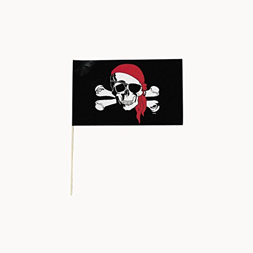 Piraten Totenkopf Fahne Flagge, klein 12 Stück