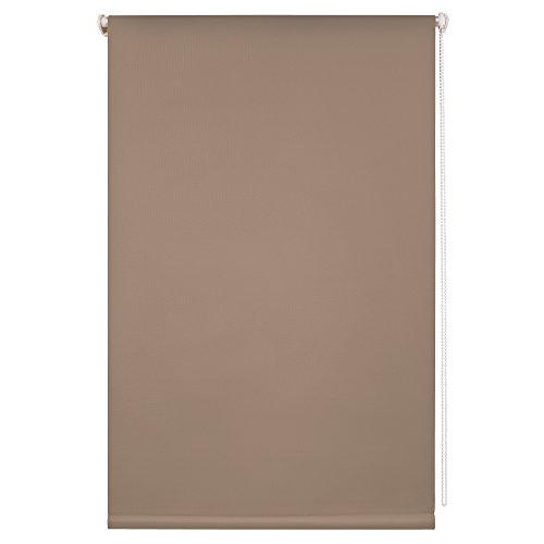 Homelia Klemmfix-Rollo Verdunklung mit Thermobeschichtung / inkl. Klemmträger 120 x 150 stone Breite: 45 bis 120 cm / Länge: 150 cm / Farben: weiß, grau, apfelgruen, rot, blau, terracotta, creme, braun, fuchsia, vanille, apricot - 3