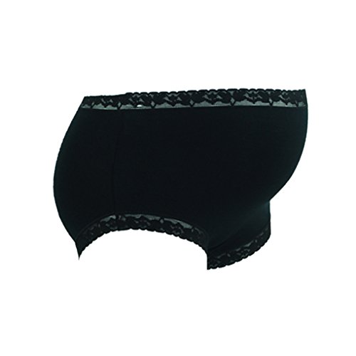 Modal Womens Pregnant Lace Trim Underwear Maternity Panty Black
