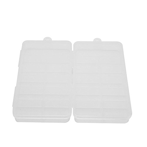 Pinzhi®2x 10 Grids Clear Acrylic Container Storage Box Case For 100pcs Nail Art Tips