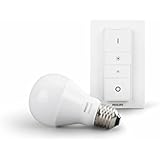 Philips Hue White Wireless Dimming Kit, E27 LED Lampe inkl. Dimmschalter, dimmbar, warmweißes Licht, steuerbar via App, kompatibel mit Amazon Alexa (Echo, Echo Dot)