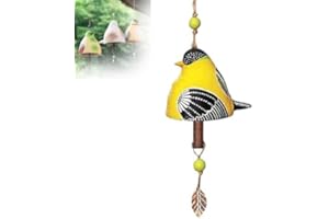 BHANAY Décoration de Jardin de Cloche de Chant d'oiseau, Cloche Suspendue de Chant d'oiseau, Carillon de Vent de Cloche de Chant d'oiseau, décorations rustiques suspendues de Carillon de Vent (Golden Bird)