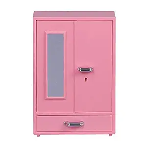 Openable Door Princess Wardrobe 1 Drawers Barbie Play Wardrobe Store Well Cupboard Toy Family Game Summer Special Best Birthday Gift for Baby boy Girl Children Kids Multicolor
