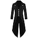 Produktbild iYmitz Damen Herren Mantel Frack Jacke Gothic Gehrock Uniform Kostüm Praty Outwear(Schwarz,EU-2XL)