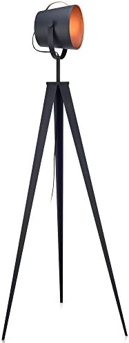 Versanora - Artiste 158cm Metal Retro Tripod Studio Floor Lamp with 3 Adjustable Legs - Black &amp; Rose Gold Finish | Adjustable Cylindrical Shade | All Directions Lighting | Best Choice for Modern Living Rooms and Bed Rooms