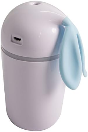 Angelia Girl Mini Aroma Essential Oil Diffuser 200ML Air Purifier Water Cool Mist Humidifier USB Desktop Air Cleaner with LED Light Cute Aroma Diffuser Rabbit White Design for Home Office Study Yoga Spa