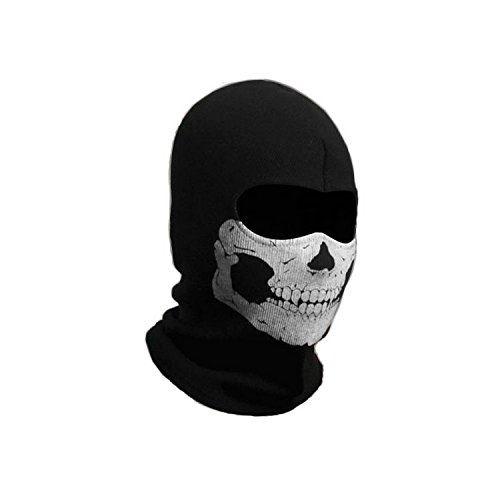 Sturmmaske Totensch?del mit 2 ?ffnungen für die Augen Schwarz