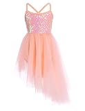 Maillot vestido de ballet tutú precioso sin mangas de tutú para niña