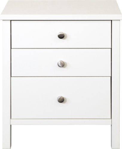 Steens 3-Drawer Bedside Cabinet, White
