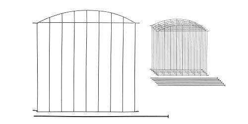 Metall Teichzaun – Set „Gräfrath“ 11 tlg. – anthrazit – Länge ca. 365 x 76,5/65 cm, Tiergehege, Gartenzaun, Campingzaun, Zaun, Zaunmatten, Steckzaun - 4