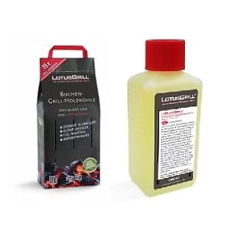 Lotusgrill Buchenholzkohle 25 Kg Sack Inkl Lotusgrill Brennpaste 200 Ml Beides Entwickelt Fr Raucharmes Grillen Mit Dem Lotusgrill