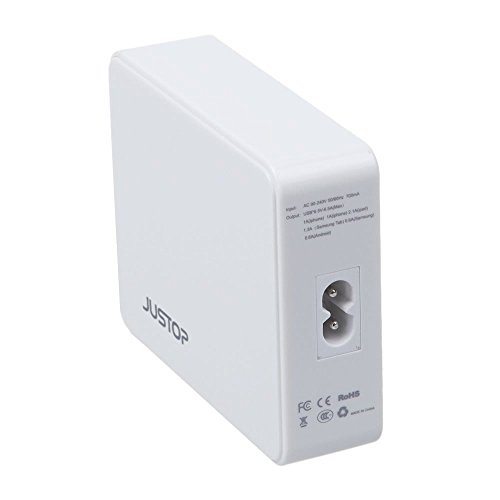 justopa® 6-Port USB Wall Charger Adapter 33 W Multi-Purpose Desktop/Travel Charging Station for iPhone, iPad, Samsung Galaxy, HTC, Nexus, Motorola, Smartphone, Android Tablets (White), [Import UK-] - 3