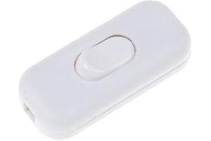 GSHJULAIKJ Light Switch AC 0-250V 6A Inline ON/OFF Table Desk Lamp Cord Cable Toggle Rocker Switches control for LED lighting-White