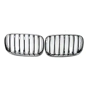 A to Z X5 Grill Compatible With Bmw X5 Grill X5 E70 2006-2013 X6 E71 2007-2014 Chrome & Silver