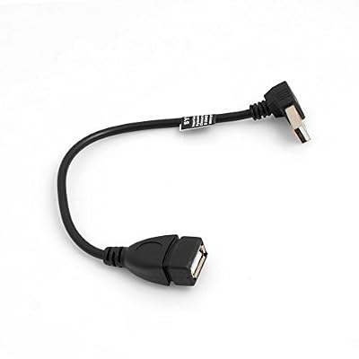 SYSTEM-S Câble de Charge et de données USB 2.0 Type A (mâle) coudée à 90° vers Le Bas vers USB 2.0 Type A (Femelle) Rallonge 20 cm