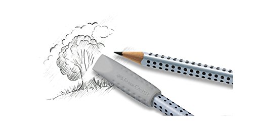 Radiergummikappen Grip grau 2 Stück, Faber-Castell - 3