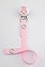 Girls pacifier soother dummy holder clip {baby pink polka dots -white round-pink bear}