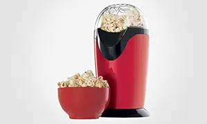 Maharsh Portable Electric Plastic Home Round Hot Air Popcorn Making Machine Kitchen Desktop Mini DIY Corn Maker 1200W (14.5x13.5x27.5 cm, Red)