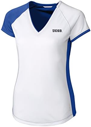CBUK Women's V Short Sleeve Presley V-Neck Tee, Tour Blue, Medium
