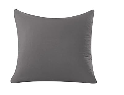 Mohap Lot de 2- Taies D'oreiller Gris 65x65cm Housse D'oreiller Avec une Fermeture Eclair en Microfibre