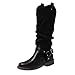 Produktbild Dasongff Ritter Stiefel Damen Gr 35-43, Trendige Basic Schlupfstiefel Frauen Ritterstiefel Motorradstiefel Stiefeletten Dicke Stiefel Ferse Stiefeletten Schuhe