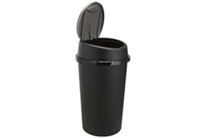 ALL BLACK TOUCH TOP BIN / DUSTBIN / RUBBISH BIN / KITCHEN / HOME / PLASTIC.MADE IN UK by TONTARELLI