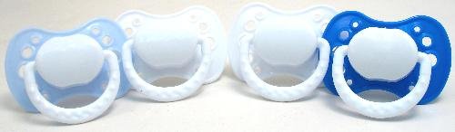 Griptight 4 Safety Cherry Soothers (Silicone) 0 months+ (Blue/White)