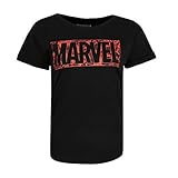  Marvel Comic Logo Camiseta, Negro (Black BLK), 40 (Tamaño Fabricante:Medium) para Mujer