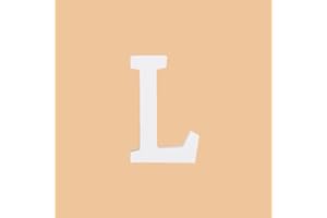 YUMATCH White Wooden Letter 10cm Large Wooden Alphabet Free Standing Wooden Letters for Arts Crafts Home Decor Children's Names Display, L
