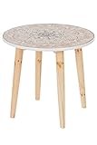wohnzimmermöbel shabby Der 4-beinige runde Holztisch ist schnell montiert - einfach die Tischbeine anschrauben und fertig.