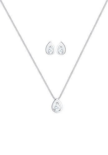 Elli-Damen-Schmuckset-Halskette-Ohrringe-Tropfen-925-Silber-Zirkonia-Tropfenschliff-090322291745