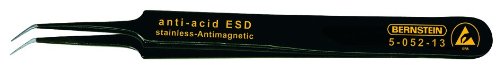 Bernstein Werkzeug SMD-Pinzette, abgewinkelt, super-spitz mit ESD-Beschichtung, 110 mm, 5-052-13