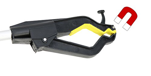 COM-FOUR® Greifzange Greifarm Greifkralle für Müll mit Magnet 76 cm Aluminium (1) - 3